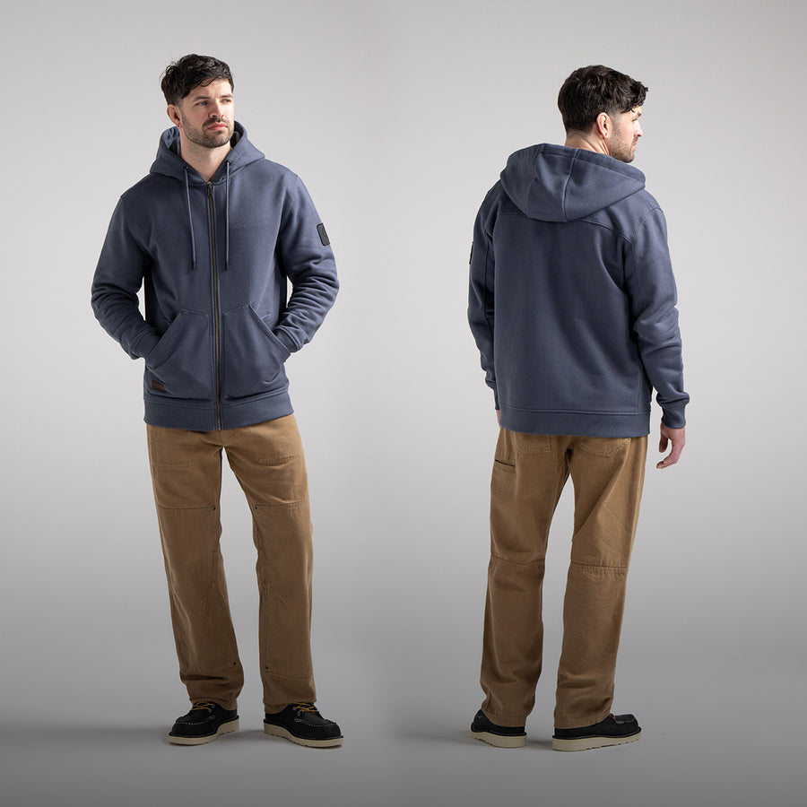 ThruDark | Men's | Size Guide | Canvas Zipped Hoodie | Storm Blue